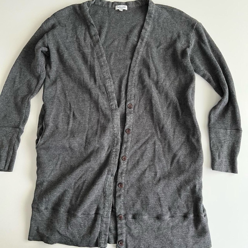 Splendid thermal long cardigan, dark gray, xs